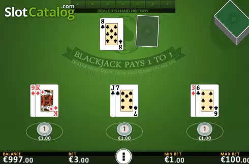 Οθόνη4. Blackjack All Face Up Κουλοχέρης