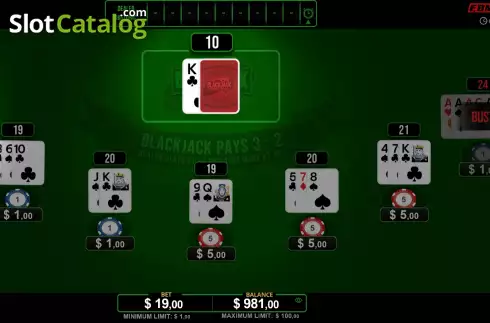 Οθόνη3. Top+Plus Blackjack Vegas Strip Κουλοχέρης 
