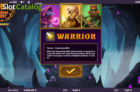 Οθόνη2. Heroes Hunt Megaways Κουλοχέρης