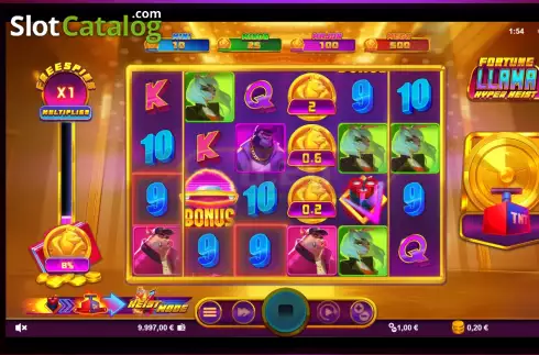Οθόνη2. Fortune Llama Hyper Heist Κουλοχέρης