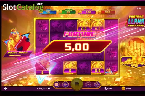 Οθόνη3. Fortune Llama Hyper Heist Κουλοχέρης