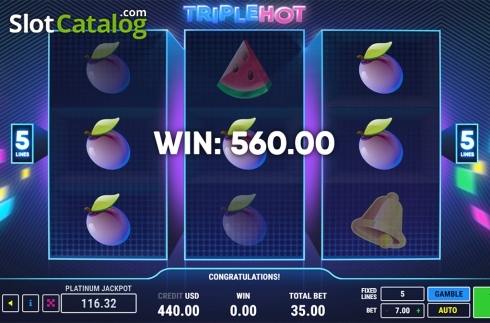 Οθόνη4. Triple Hot Κουλοχέρης