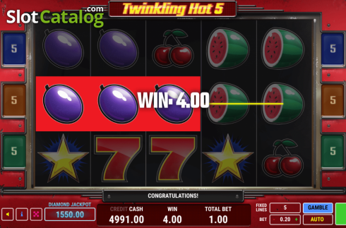 Οθόνη3. Twinkling Hot 5 Κουλοχέρης
