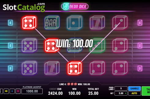 Οθόνη3. Neon Dice 5 Κουλοχέρης