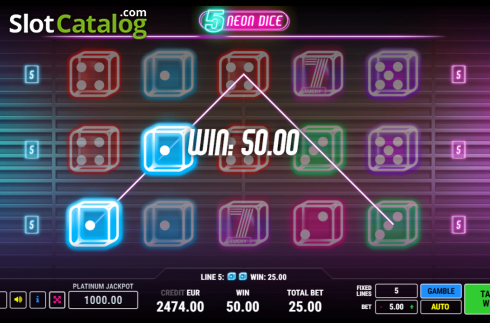 Οθόνη4. Neon Dice 5 Κουλοχέρης
