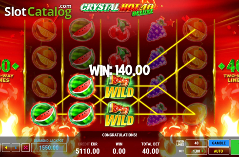 Οθόνη7. Crystal Hot 40 Deluxe Κουλοχέρης