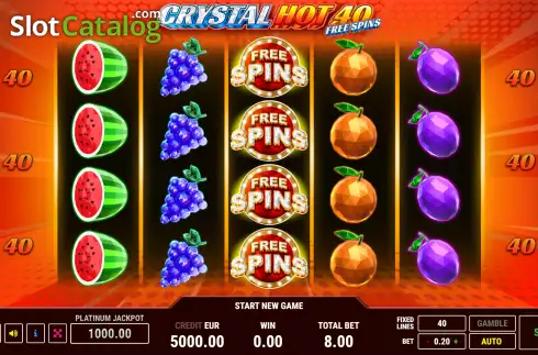 Οθόνη2. Crystal Hot 40 Free Spins Κουλοχέρης