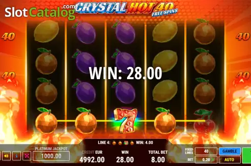 Οθόνη3. Crystal Hot 40 Free Spins Κουλοχέρης