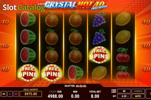 Οθόνη4. Crystal Hot 40 Free Spins Κουλοχέρης