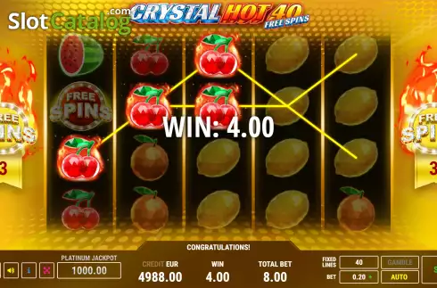 Οθόνη5. Crystal Hot 40 Free Spins Κουλοχέρης