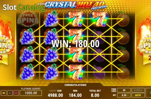 Οθόνη6. Crystal Hot 40 Free Spins Κουλοχέρης