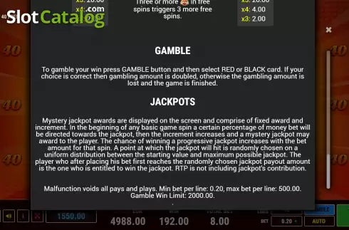 Οθόνη9. Crystal Hot 40 Free Spins Κουλοχέρης