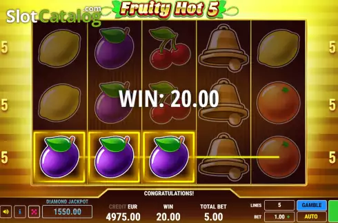 Οθόνη3. Fruity Hot 5 Κουλοχέρης