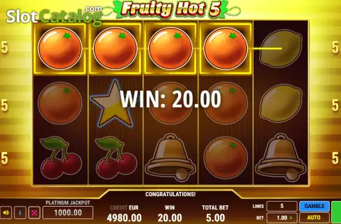 Οθόνη4. Fruity Hot 5 Κουλοχέρης