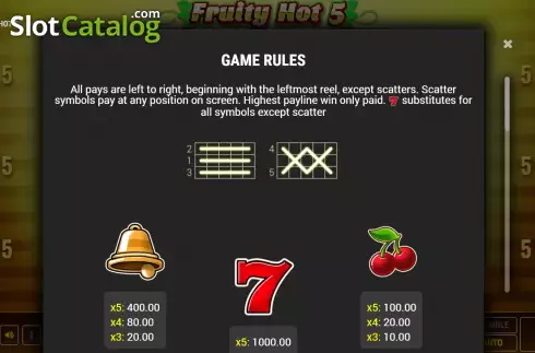 Οθόνη7. Fruity Hot 5 Κουλοχέρης