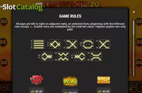 Οθόνη6. Fruity Win 20 Κουλοχέρης