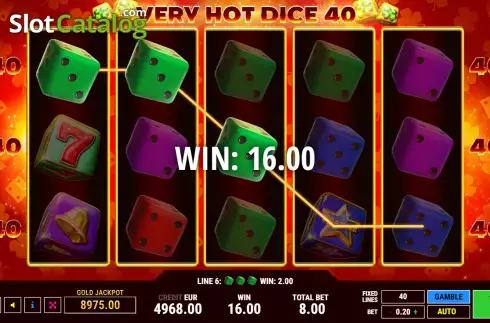 Οθόνη3. Very Hot Dice 40 Κουλοχέρης