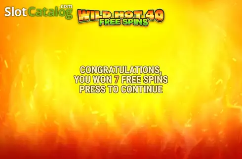 Οθόνη6. Wild Hot 40 Free Spins Κουλοχέρης