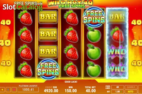 Οθόνη7. Wild Hot 40 Free Spins Κουλοχέρης