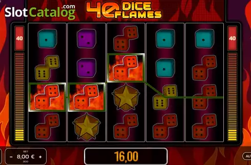 Οθόνη3. 40 Dice Flames Κουλοχέρης