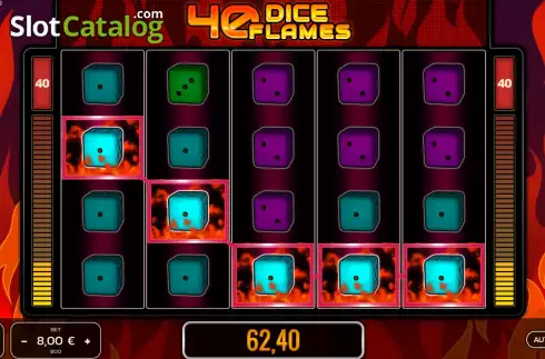 Οθόνη5. 40 Dice Flames Κουλοχέρης