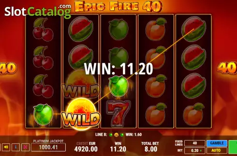 Οθόνη3. Epic Fire 40 Κουλοχέρης 