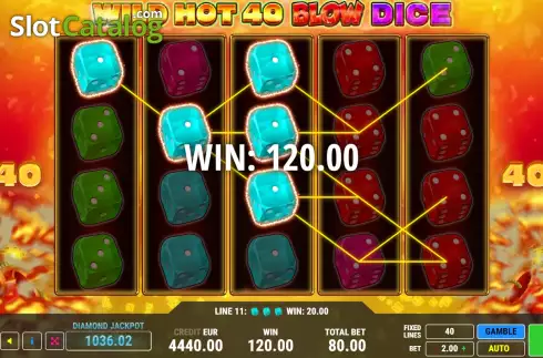 Οθόνη3. Wild Hot 40 Blow Dice Κουλοχέρης