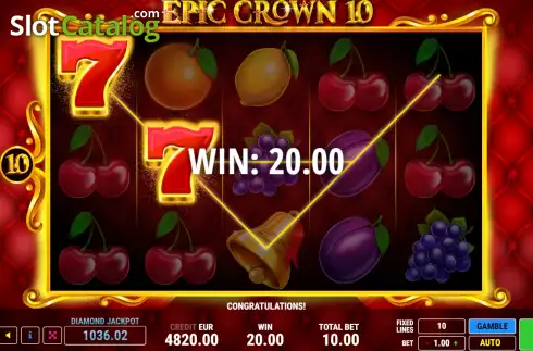 Οθόνη3. Epic Crown 10 Κουλοχέρης
