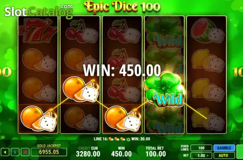 Οθόνη3. Epic Dice 100 Κουλοχέρης