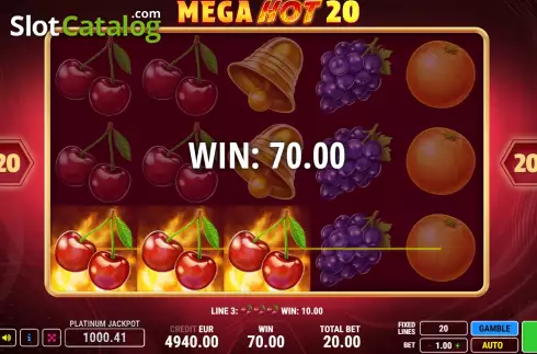 Οθόνη3. Mega Hot 20 Κουλοχέρης