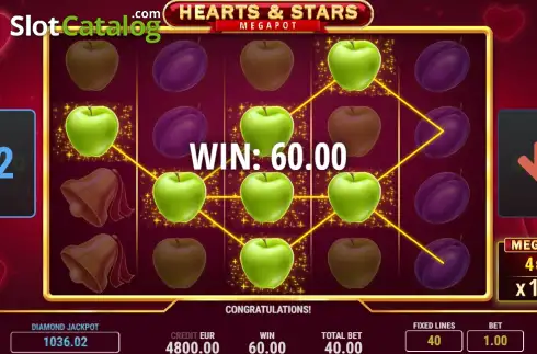 Οθόνη3. Hearts & Stars Κουλοχέρης