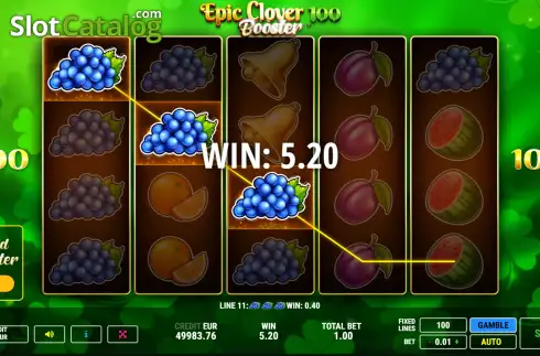Οθόνη4. Epic Clover 100 Booster Κουλοχέρης