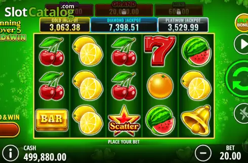 Οθόνη2. Winning Clover 5 Hold & Win Κουλοχέρης 