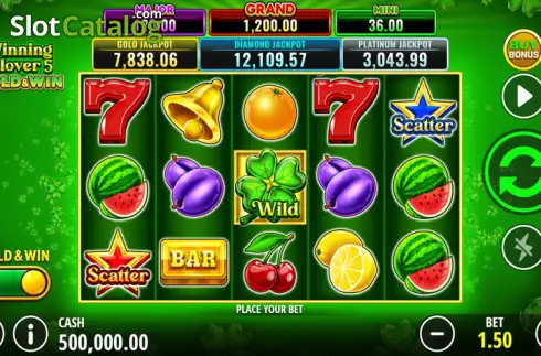Οθόνη4. Winning Clover 5 Hold & Win Κουλοχέρης 