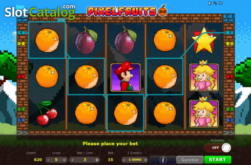 Οθόνη6. Pixel Fruits 2D Κουλοχέρης 