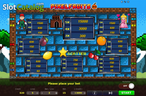 Οθόνη7. Pixel Fruits 2D Κουλοχέρης 