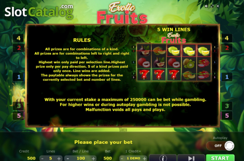 Οθόνη9. Exotic Fruits (Five Men Games) Κουλοχέρης