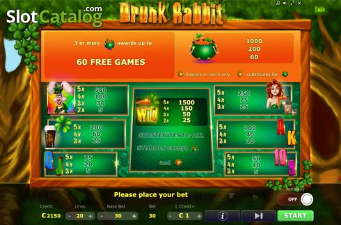 Οθόνη9. Drunk Rabbit Κουλοχέρης