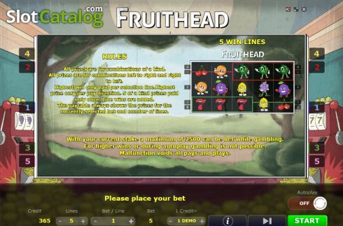 Οθόνη7. Fruithead Κουλοχέρης 