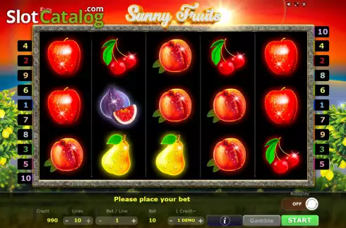 Οθόνη2. Sunny Fruits (Five Men Games) Κουλοχέρης