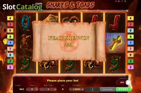 Οθόνη7. Snakes Toads Κουλοχέρης