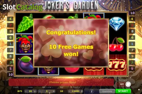 Οθόνη7. Joker's Garden Κουλοχέρης