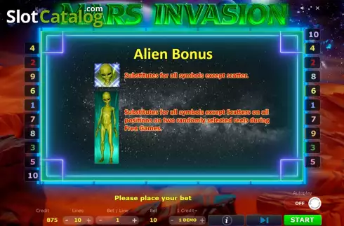 Οθόνη7. Mars Invasion Κουλοχέρης
