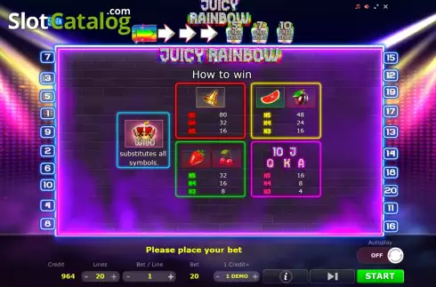 Οθόνη6. Juicy Rainbow Κουλοχέρης