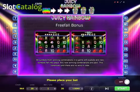 Οθόνη7. Juicy Rainbow Κουλοχέρης