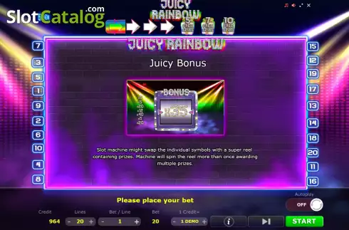 Οθόνη8. Juicy Rainbow Κουλοχέρης