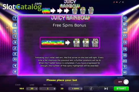 Οθόνη9. Juicy Rainbow Κουλοχέρης