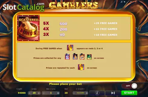 Οθόνη5. Gamblers (Five Men Games) Κουλοχέρης