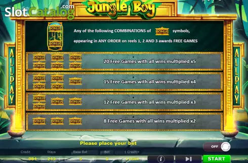 Οθόνη7. Jungle Boy (Five Men Games) Κουλοχέρης