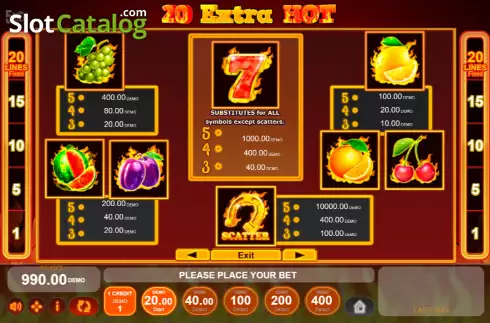Οθόνη6. 20 Extra Hot Κουλοχέρης 